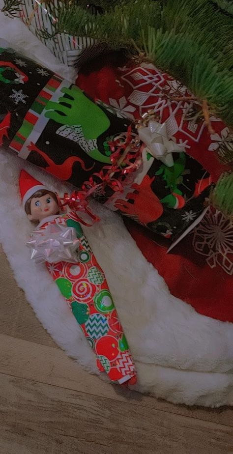 Elf Wrapped In Wrapping Paper, Elf On The Shelf Ideas Wrapping Paper, Elf On The Shelf Wrapping Paper, Elf Wrapping Paper Ideas, Awesome Elf On The Shelf Ideas, Elf Ideas, Elf On The Shelf Ideas, Shelf Ideas, On The Shelf