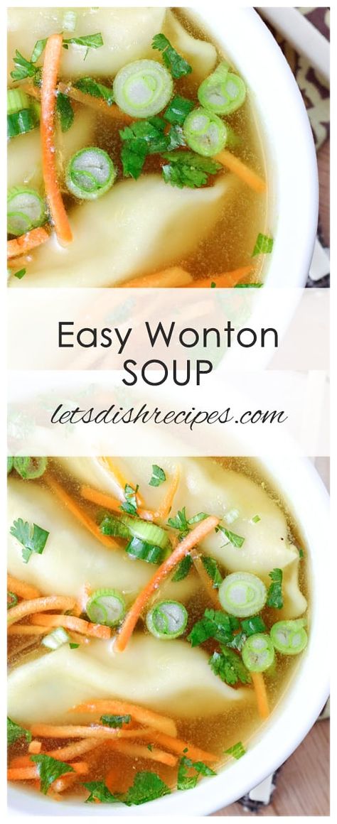 Easy Wonton Soup Wonton Soup With Cabbage, Wonton Soup Crockpot, Simple Wonton Soup, Ww Wonton Soup, Crock Pot Wonton Soup, Quick And Easy Wonton Soup, Wonton Soup With Ramen Noodles, Authentic Wonton Soup Recipe, Crockpot Wonton Soup