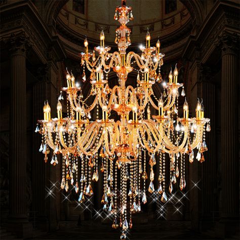 Cheap crystal lamp, Buy Quality gold chandelier directly from China chandelier crystal lamp Suppliers: Duplex penthouse huge gold chandelier champagne crystal lamp Royal Villa church glass chandelier 28-36 pcs led E14 project lampe Chandelier Aesthetic Vintage, Royal Chandelier, Fancy Chandelier, Huge Chandelier, Garden Chandelier, Dollhouse Chandelier, Royal Villa, Lamps Unique, Chandelier Lamps