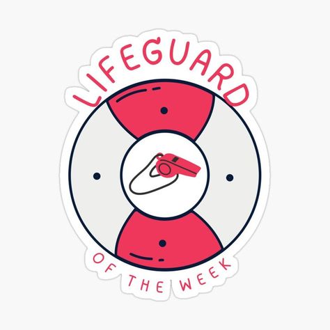 Lifeguard of the Week Sticker with ring buoy and whistle Lifeguard Gifts, Digital Scrapbook Stickers, Employee Appreciation Gifts, Swim Team, Employee Appreciation, Appreciation Gifts, Scrapbook Stickers, Embroidery Ideas, Digital Scrapbook