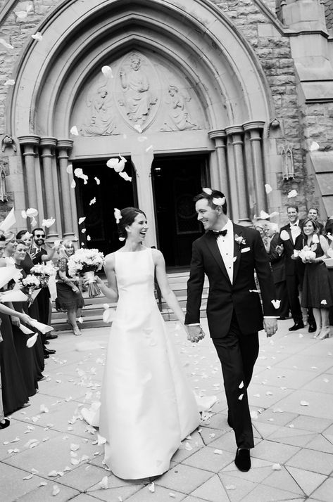 Rose petal flower toss exit from Saint Thomas of Villanova Church | www.thestyledbride.com Petal Toss Wedding, Wedding Reception Rooms, Wedding Photography Shot List, Ceremony Exit, Ireland Photos, Flower Petals Wedding, Flower Toss, Wedding Extras, Nola Wedding