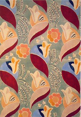 Duncan Grant textile 1936 This was designed for a steamship company who had commissioned Grant and then rejected his work. Fortunately, the styles were revived by Laura Ashley in the 1980s, when they were finally widely produced and released, and are in a re-release again now. Duncan Grant, Bloomsbury Group, Motifs Textiles, Motif Art Deco, Textil Design, Illustration Ideas, Queen Mary, Pretty Patterns, Card Illustration