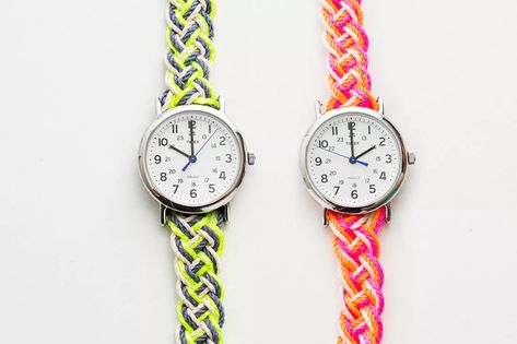 Diy Watch Band, How To Tie A Knot, Cement Jewelry, Diy Watch, Diy Nautical, Timex Weekender, Paracord Watch, Braid Patterns, Diy Stuff