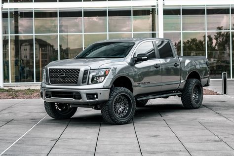 Silver Nissan Titan Gone Wild on Off-Road Black Rhino Wheels Nissan Titan Lifted, Nissan Titan Xd Diesel, Nissan Titan Truck, Nissan Titan Pro 4x, Black Rhino Wheels, Nissan Titan Xd, Nissan Trucks, Black Rhino, Truck Stuff