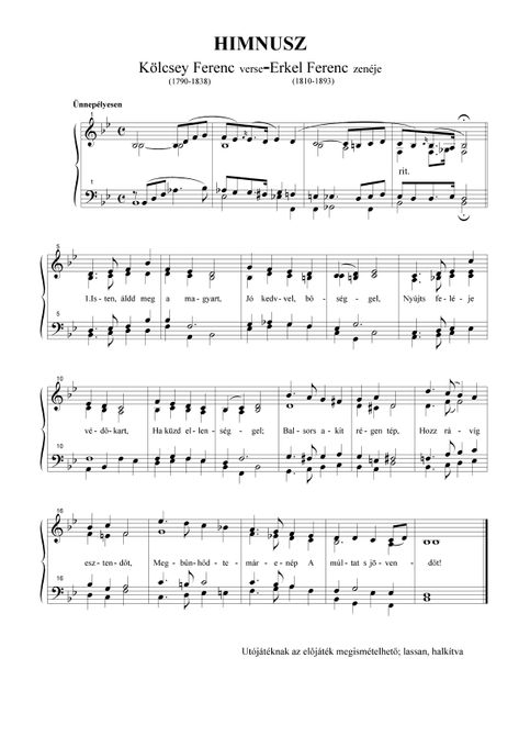 Kölcsey: Himnusz - kottával - diakszogalanta.qwqw.hu Music Tabs, Irregular Verbs, Piano Chords, Teaching Music, Piano Sheet, Piano Sheet Music, Hungary, Sheet Music, Piano