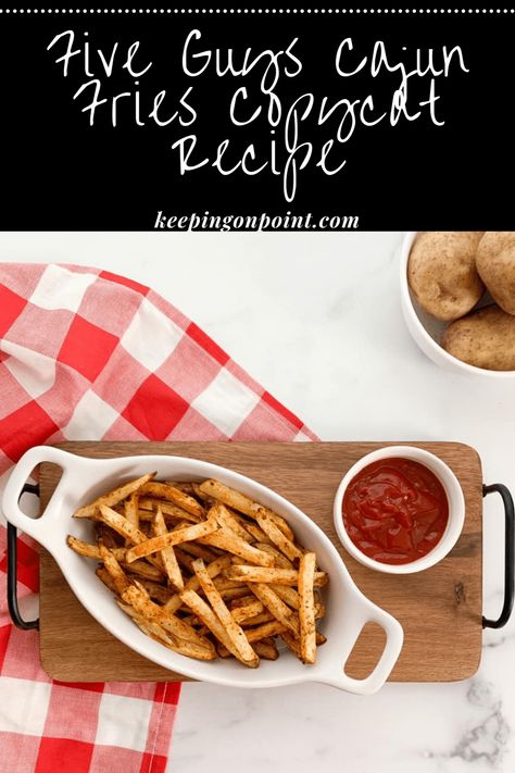 Five Guys Cajun Fries Copycat Recipe (Air Fryer or Oven Baked) Itrackbites Recipes, Cajun Fries Recipe, Ww Side Dishes, Using Air Fryer, Perfect French Fries, Keeping On Point, Fried Cheese Curds, Cajun Spice Mix, Cajun Fries