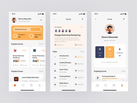 Apps Design Layout, Community App Design, Learning App Ui Design, Apps Ideas, Quran App, Mobile App Ui Design, Class App, Student Apps, Color Template