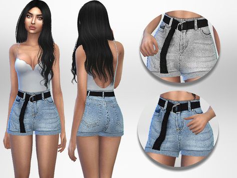 Sims 4 Cc Pants Shorts, Sims 4 Cc Female Shorts, Sims4 Cc Shorts, Sims Cc Shorts, Sims 4 Belt Cc, Sims 4 Tsr, The Sims 4 Pc, Cc Clothes, Sims 4 Dresses