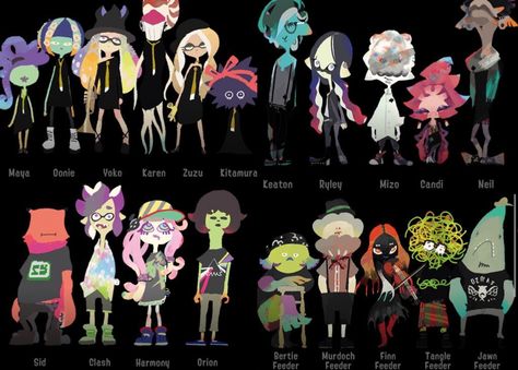 Splatoon Bands Art, Splatoon Graffiti, Splatoon Bands, Splatoon Art, Splatoon 2 Art, Splatoon 3, Bee And Puppycat, Graffiti Characters, Splatoon