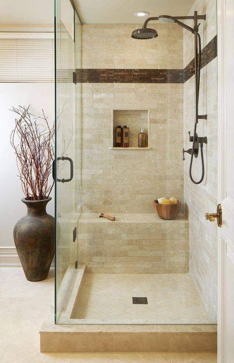 Travertine Bathroom, Best Bathroom Colors, Bathroom Color Schemes, Small Remodel, Frameless Shower Doors, Bathroom Shower Tile, Bathroom Color, Bathroom Remodel Shower, Trendy Bathroom