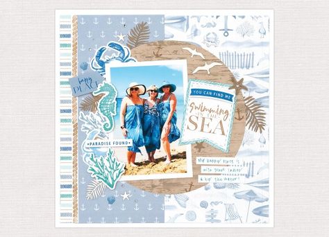 Wedding Album Scrapbooking, Catalog Ideas, Beach Scrapbook Layouts, Happy Holiday Cards, Scrapbooking Stamps, Memory Keeping, Merry Christmas Card, Scrapbook Page Layouts, Paper Hearts