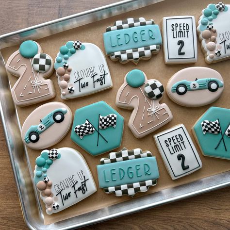 Emily Perkins (@thecookiedesigner) • Instagram photos and videos 2 Fast Birthday Party Cake, Two Fast Birthday Cookies, Growing Up Two Fast, Emily Perkins, Special Cookies, First Birthday Cookies, Car Cookies, Cars Birthday Cake, 2nd Birthday Boys