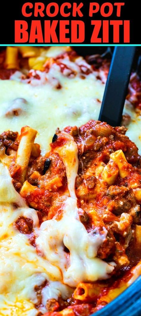 Ziti Recipes Crockpot, Crock Pot Dinner Ground Beef, Crock Pot Ziti With Meat, Crockpot Baked Ziti Ground Beef, Crock Pot Baked Ziti With Ground Beef, Crock Pot Ziti Slow Cooker, Baked Ziti With Ground Beef Crockpot, Ziti Crockpot Recipes, Crock Pot Meals With Ground Beef