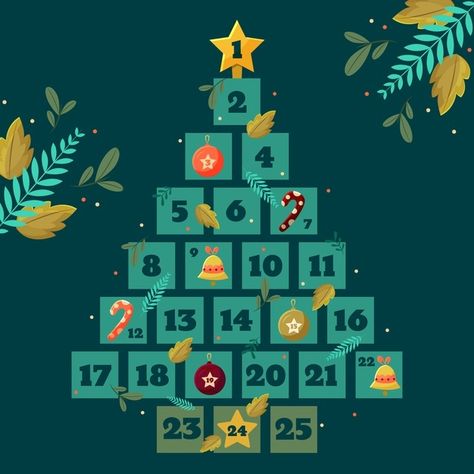 Advent Calendar For Toddlers, Advent Calendar Free, Calendar Graphic, Calendar Vector, Documents Design, Advent Calenders, Christmas Calendar, Diy Advent Calendar, Free Motion Embroidery