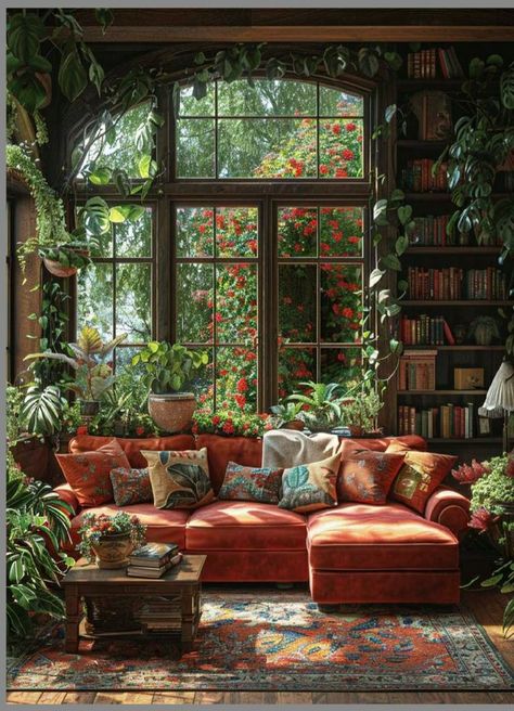 Maximalist Interior Design Living Room, Colourful House Decor, Boho Cottage Living Room, Maximalism Living Room, Vintage Boho Living Room, Artist Homes, Solarium Room, Playful Interior, Tiny Living Room