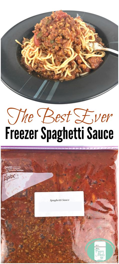 The Best Ever Freezer Spaghetti Sauce Recipe #freezermeals101 #freezermeals #freezercooking Freeze Pasta, Freezer Spaghetti, Freezer Spaghetti Sauce, Skillet Chicken Parmesan, Crispy Oven Fried Chicken, Sauce Spaghetti, Freezer Dinners, Freezer Food, Freezer Recipes