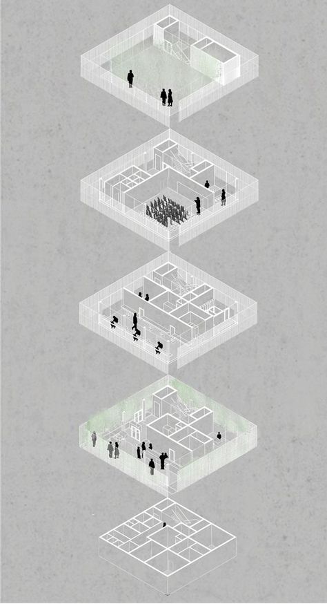 Sanaa Architecture, Axonometric Architecture, Architecture University, Sectional Perspective, Technology Architecture, Axonometric Drawing, Architecture Drawing Presentation, Architecture Drawing Sketchbooks, Architecture Competition