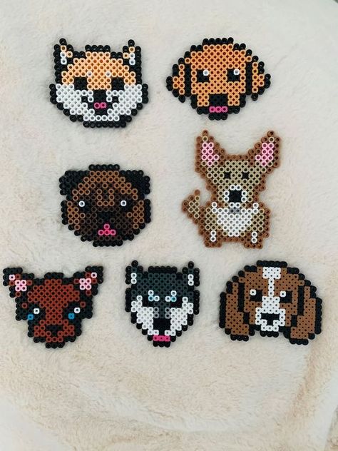 Dog Breeds Perler | Etsy Cute Dog Perler Bead Patterns, Disney Fuse Bead Patterns, Dog Perler Bead, Perler Beads Designs Pattern, Iron Beads Ideas, Fundraising Crafts, Ironing Beads, Melty Bead Designs, Melt Beads Patterns