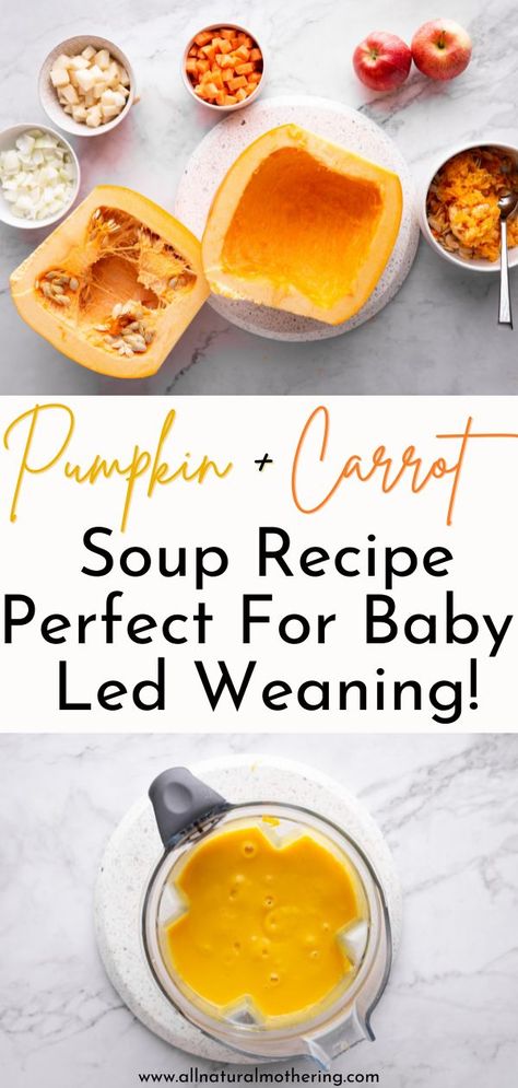 Pumpkin Baby Food, Pumpkin Carrot Soup, Soup For Babies, Packed Food, Baby Carrot Recipes, Carrot Soup Recipes, Weaning Foods, Baby Pumpkin, Pumpkin Soup Recipe