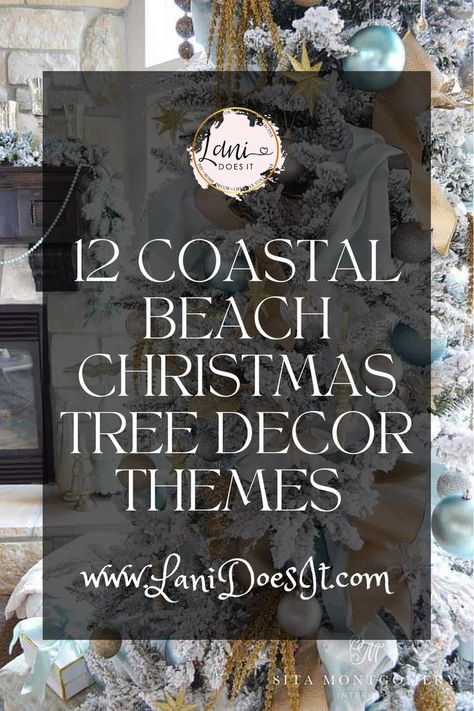 Are you looking to be inspired with coastal or seaside decor this Christmas? Or just something to remind you of the tranquil and fun vibes when visiting the beach? If this is you, then catch the wave with these 12 Coastal Beach Christmas Tree Decor Themes! My entire home has always been filled with coastal decor. I’m not sure if it’s because I’m a Pisces or I’m just naturally drawn to the serenity of the sea and sounds of the ocean waves. For more info!..👉www.LaniDoesIt.com our IG @lanidoesit Beach Theme Christmas Tree Ideas, Tropical Christmas Decorations, Beach Christmas Tree, Nautical Christmas Ornaments, Beach Christmas Trees, Beach Home Interiors, Beach Christmas Decorations, Beach Christmas Ornaments, Coastal Christmas Tree