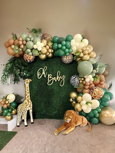 Multicolor  Collar  Latex   Embellished   Event & Party Supplies Lion Baby Shower Theme, Safari Theme Birthday Party, Jungle Theme Decorations, Safari Birthday Party Decorations, Wild Baby Shower, Safari Balloon, Safari Baby Shower Boy, Jungle Theme Birthday Party, Baby Shower Venues