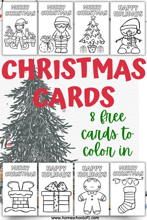 Printable Christmas Cards For Kids, Card Diy Ideas, Free Printable Holiday Cards, Free Christmas Cards, Christmas Cards For Kids, Christmas Card Diy, Christmas Card Wishes, Free Printable Christmas Cards, Merry Christmas Message