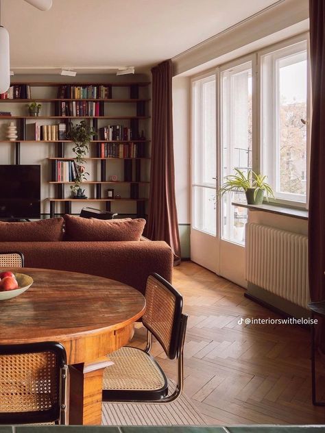 Caroline Winkler Interior Design, Design Brainstorm Caroline Winkler, Caroline Winkler, Brown Architecture, Sweet Interior, Library Living Room, Timeless Interior Design, Architecture Aesthetic, Cute Apartment