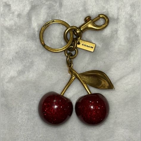 Coach. Cherry Bag Charm. Coach Cherry Charm, Coach Charms, Random Wishlist, Cherry Bag, Cherry Charm, Life Board, Cute Keychain, Coach Accessories, H Style