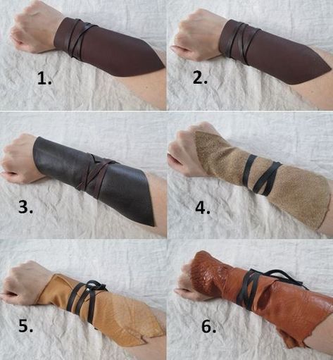 Diy Arm Bracers, Mens Barbarian Costume, Leather Arm Cuff, Warrior Costume Diy, Diy Medieval Costume, Womens Viking Costume Diy, Dnd Clothing, Satyr Costume, Barbarian Costume