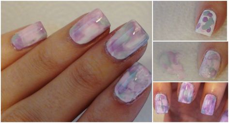 We love some of the cool nail art tricks we've encountered recently. But if you just can't get the bowl of water trick to work for you, then you're going to adore this waterless trick from Miss Jen Fabulous. Using her simple technique, you'll achieve this... Marble Nails Diy, Watercolor Marble, Water Marble Nail Art, Water Marble Nails, Water Nails, Water Color Nails, Marble Nail, Nail Art Tips, Gel Nail Art Designs