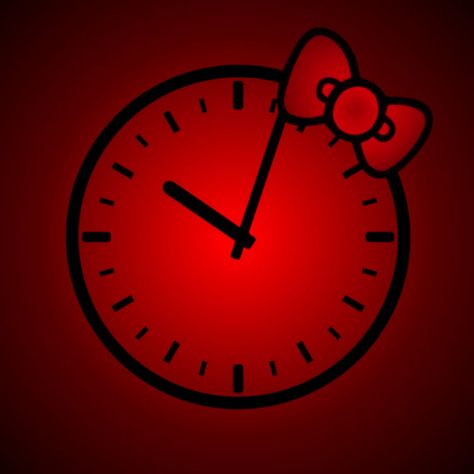 Red Hello Kitty Icons For Apps, Hello Kitty Clock Icon, Cute App Icons Aesthetic Red, Hello Kitty Red Icon, Hello Kitty App Icon Red, Red Clock Icon, Red And Black Hello Kitty, Red Icons For Apps, Dnd Wallpaper