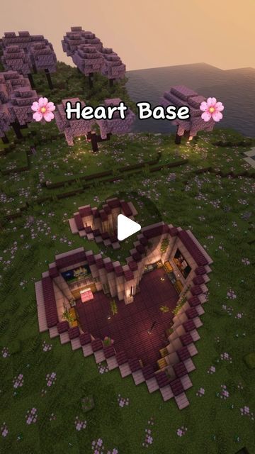 Heart Base Minecraft, Heart Nether Portal Minecraft, Underground Base Minecraft, Minecraft Underground Base, Minecraft Heart, Minecraft Underground, Minecraft Tutorial, Minecraft Builds, Minecraft Creations