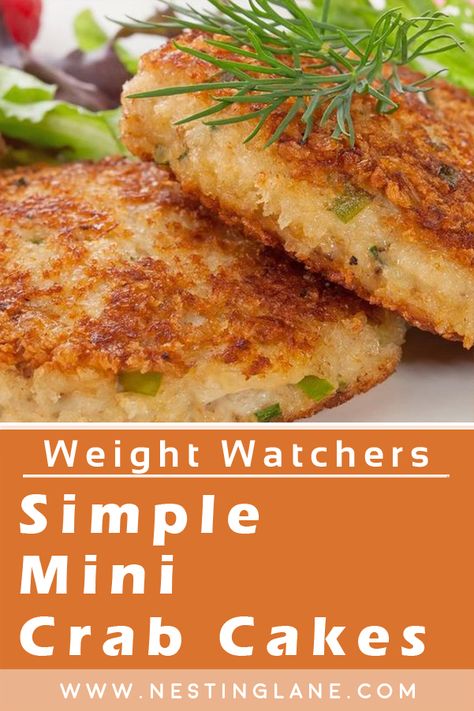 Ww Crab Recipes, Weight Watchers Crab Cakes, Weight Watchers Side Dishes, Ww Appetizers, Crab Cakes Recipe, Bread Crumbs Recipe, Mini Crab Cakes, Quiche Recipes Easy, Crab Cake Recipe