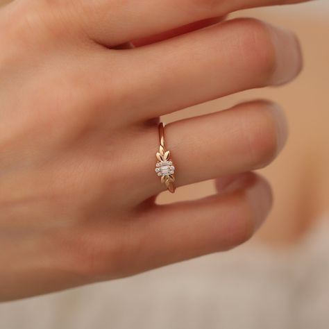 Mini Diamond Ring, Small Engagement Rings, Real Diamond Ring, Minimalist Diamond Rings, Baguette Diamond Ring, Dainty Diamond Ring, Real Diamond Rings, Marquise Diamond Ring, Baguette Diamond Rings