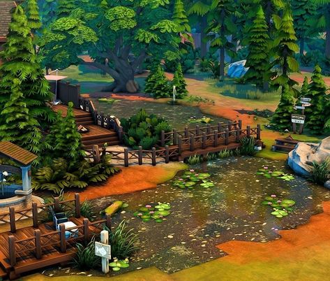 Sims 4 National Park, Tumblr Sims 4, Sims Ideas, Sims Building, Sims House Design, Sims 4 Build, Forest Park, Sims House, Sims 3