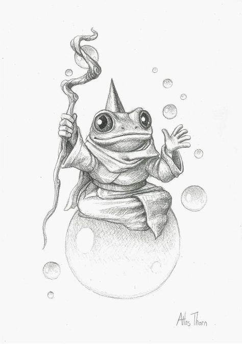 Creatures Drawing, Imaginary Creatures, Frog Drawing, Trippy Painting, Creature Drawings, Dark Art Drawings, Pencil Art Drawings, Animal Sketches, Fairy Art