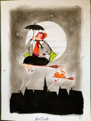 Alex T Smith, Umbrella Art, Quirky Illustration, Chalk Pastels, The Spider, Witch Art, Travel In Style, Book Projects, Halloween Pictures