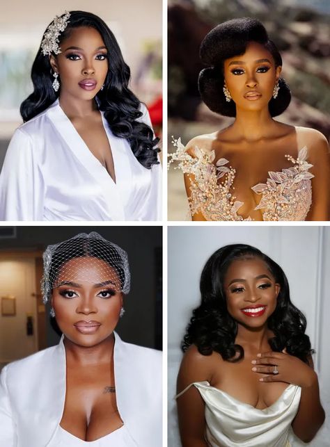 Wedding Makeup By Skin Tone Range, Black Bridal Makeup Dark Skin, Bridal Makeup Brown Skin, Wedding Makeup Dark Skin, Weddding Makeup, Dark Skin Bridal Makeup, Bridal Makeup For Dark Skin, Bridal Makeup For Black Women, Black Wedding Makeup