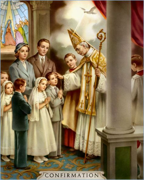 the main concept of the sacrament of confirmation is to receive the gift of the holy spirit 7 Sacraments, Seven Sacraments, Catholic Sacraments, Catholic Confirmation, Religious Pictures, Catholic Family, Jesus And Mary Pictures, Catholic Images, Faith Formation