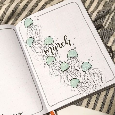 January Themes Ideas, Bullet Journal Month Page, January Bullet Journal Theme, Bujo Themes, March Bullet Journal, Bullet Journal Month, Bullet Journal Ideas Templates, Bullet Journal Cover Page, Creating A Bullet Journal