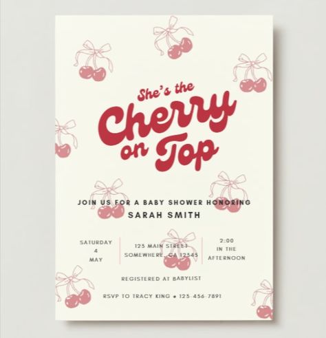 Trendy baby shower downloadable EDITABLE template!

cherry themed baby shower, cherry party, trendy baby shower, funky baby shower, cute baby shower, baby shower invitation, baby girl shower, fruit baby shower Baby Shower Ideas Valentine Theme, Cherry Theme Baby Shower Ideas, Cherry Baby Shower Ideas, Our Little Cherry On Top Baby Shower Theme, Cherry Themed Baby Shower Ideas, Red Baby Shower Ideas, Cherry Baby Shower Theme, 2nd Baby Shower Ideas, Love Baby Shower Theme