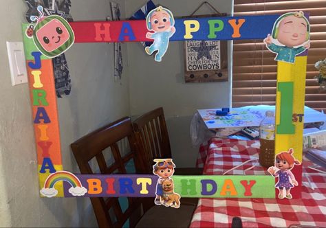 Cocomelon , frame, birthday party , bday party , Cocomelon characters Picture Frames For Parties, Pic Frame, Party Pics, Laugh A Lot, Bday Party, Dream Big, Picture Frame, Picture Frames, Frame