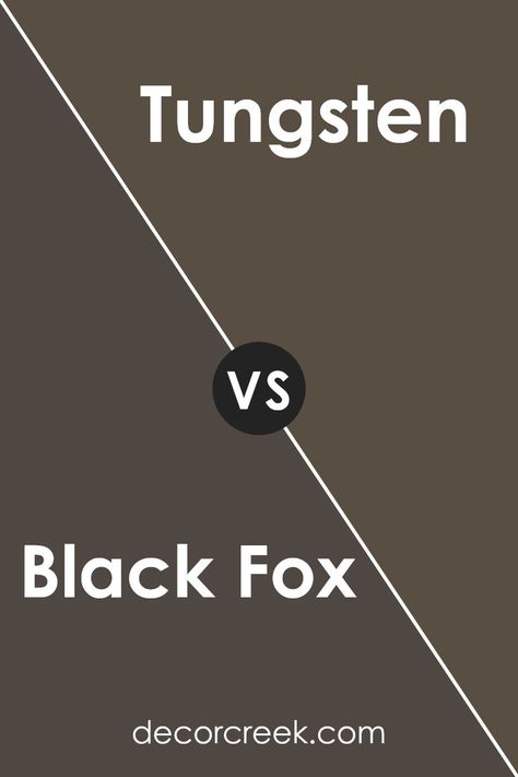 Black Fox SW 7020 by Sherwin Williams vs Tungsten SW 9515 by Sherwin Williams Tungsten Sherwin Williams, Brown Grey Paint, Brown Paint Colors, Black Fox, Sherwin Williams Paint Colors, Dark Walls, Brown Paint, Cool Undertones, Exterior House Colors