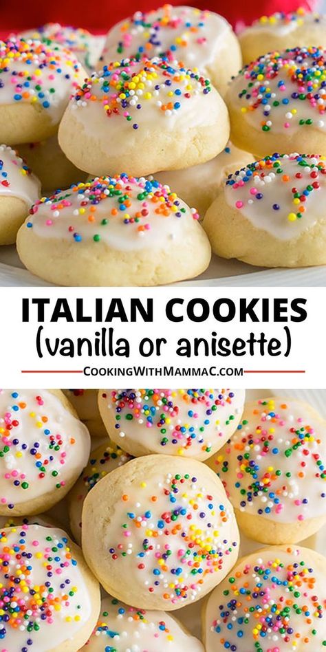 Italian Cookies (Vanilla or Anisette) Ginetti Italian Cookies, Easy Italian Cookie Recipes, Anise Cookie Recipe, Anisette Cookies, Italian Anise Cookies, Christmas Confections, Pumpkin Bar, Christmas Desert, Italian Ricotta Cookies