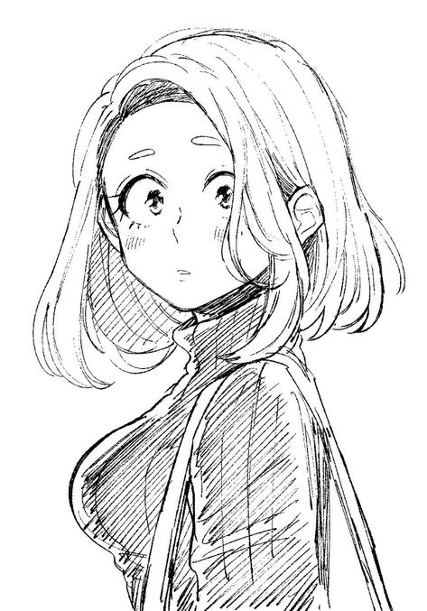 Character: Uraraka Ochako A Girl, Black And White, Hair, White, Black