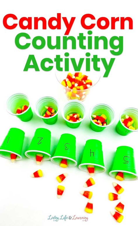 Candy Corn Counting Activity Corn Activity, Candy Corn Counting, Candy Corn Math, Fall Science Activities, Apple Science Experiments, Math Is Fun, Candy Corn Crafts, Math Night, Counting Activity