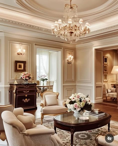 French Classic Interior, Mansion Interior Design, Classic Apartment, Luxury Villa Design, San Myshuno, Home Hall Design, Aesthetic Living Room, Apartment Living Room Design, Classic Living Room