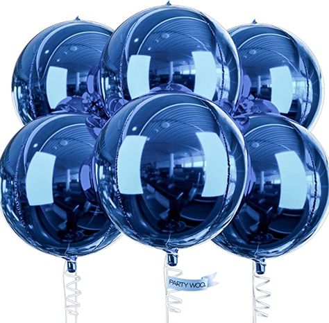 Amazon.com: PartyWoo Dark Blue Balloons, 6 pcs Blue Foil Balloons, 22 inch Giant 4D Foil Balloons and Ribbon, Large Mylar Balloons, Balloons for Birthday Decorations, Wedding Decorations, Party Decorations : Home & Kitchen Denim Themed Party, Dark Blue Balloons, Denim Baby Shower, Balloons For Birthday, First Communion Decorations, Blue Birthday Parties, Communion Decorations, Denim And Diamonds, Large Balloons