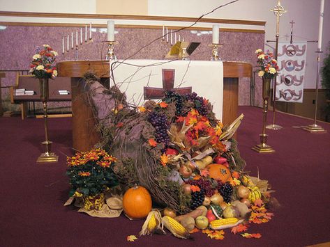 Thanksgiving Decorations 2009 | Thanksgiving Decorations 200… | Flickr Fall Church Decorations, Thanksgiving Church Decorations, Thanksgiving Decorations Outdoor, Communion Table, Church Altar Decorations, Church Altar, Altar Design, Christmas Service, Church Decorations