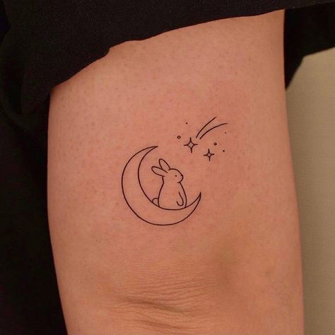 Tattoo Chart, Small Animal Tattoos, Minimalistic Tattoos, Horoscope Tattoos, Bunny Tattoos, Small Pretty Tattoos, Rabbit Tattoos, Kawaii Tattoo, Cute Little Tattoos